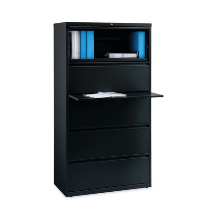 Hirsh Industries 36 in W 5 Drawer File Cabinets, Black, Legal; Letter; A4 14992